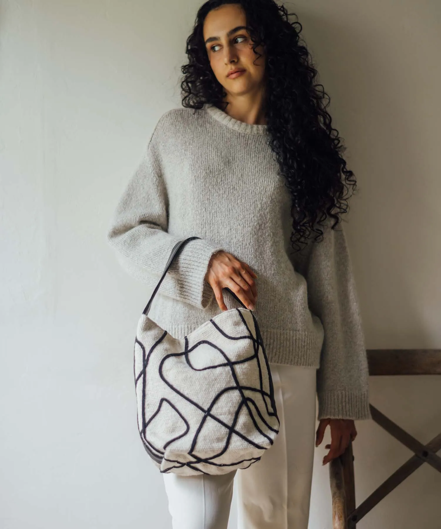 【WOMEN】beej Tape line woven bag