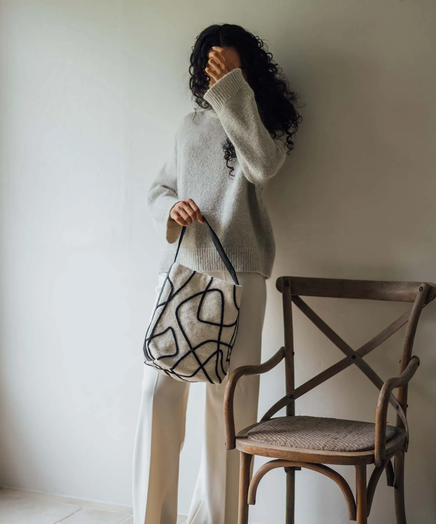 【WOMEN】beej Tape line woven bag